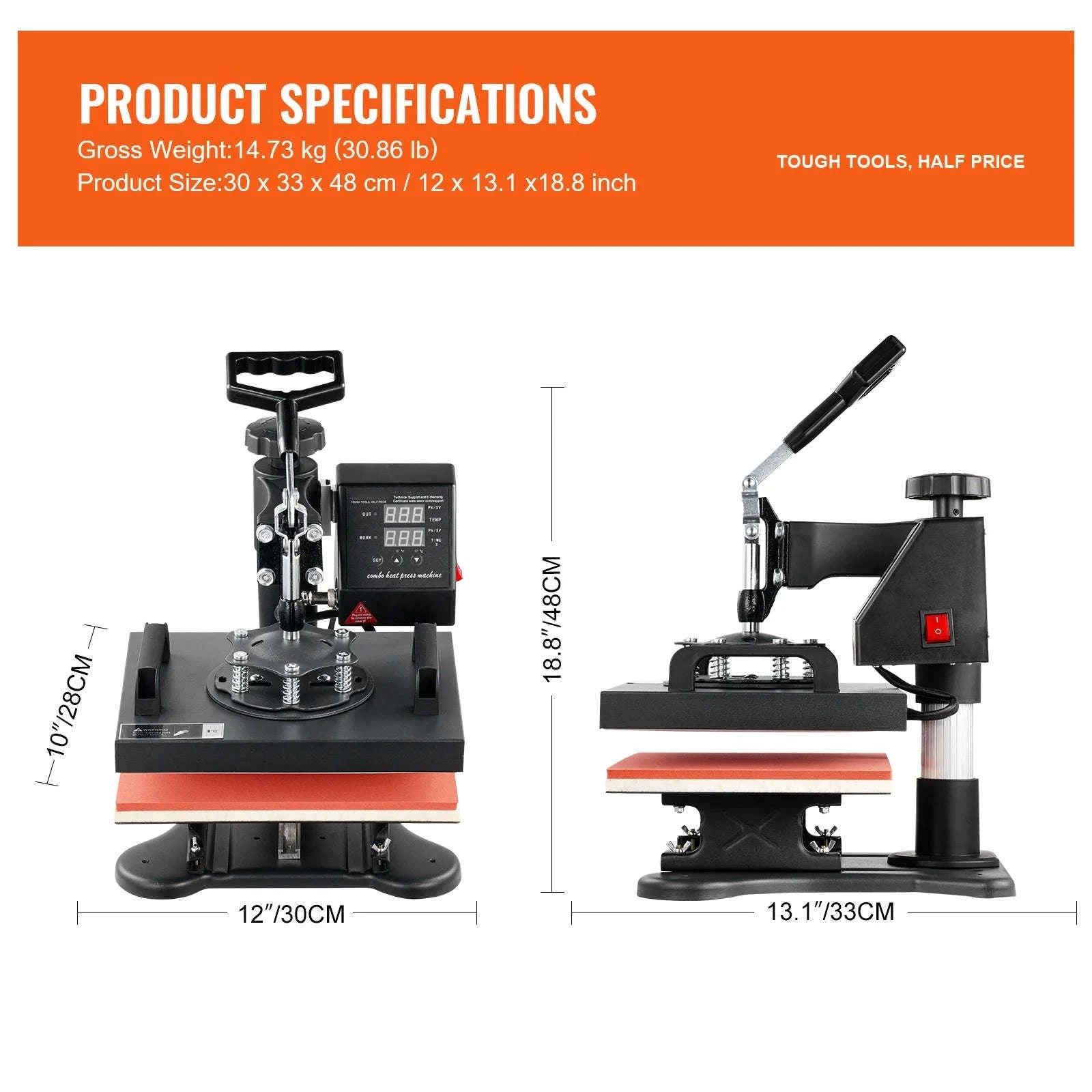 12 x 10 in Dual Digital Heat Press Machine-United States