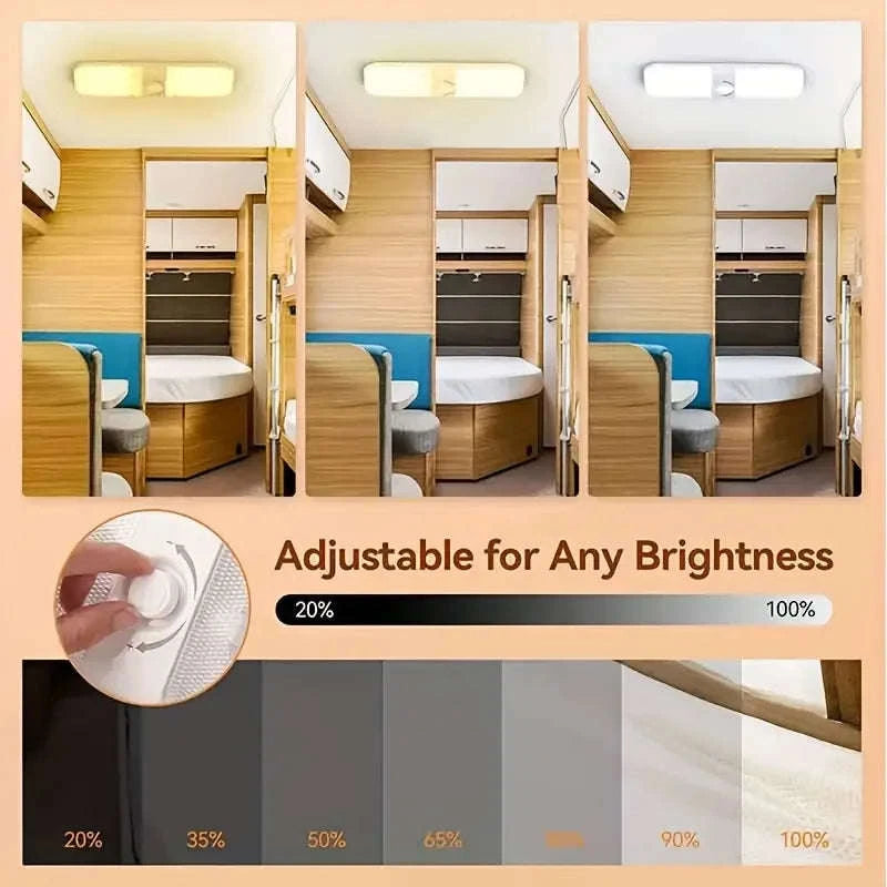 120 LED Car Interior Reading Light 3 Color Dimming 12V/24V-3395-1