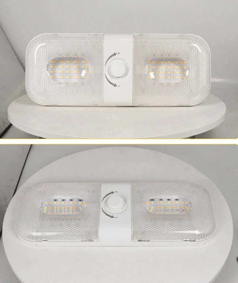 120 LED Car Interior Reading Light 3 Color Dimming 12V/24V-3395-1