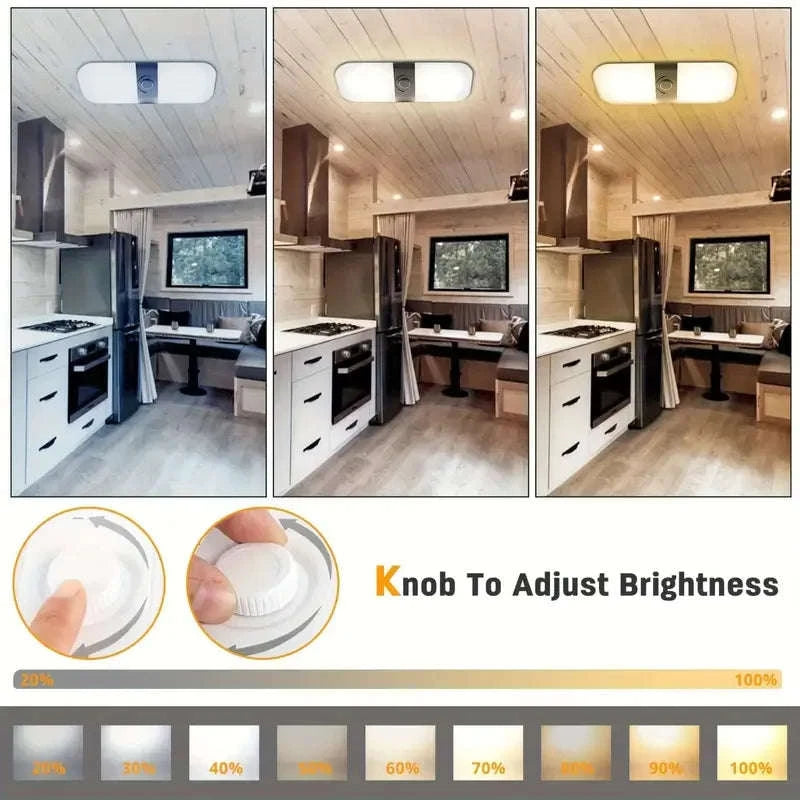 120 LED Car Interior Reading Light 3 Color Dimming 12V/24V-3395-1