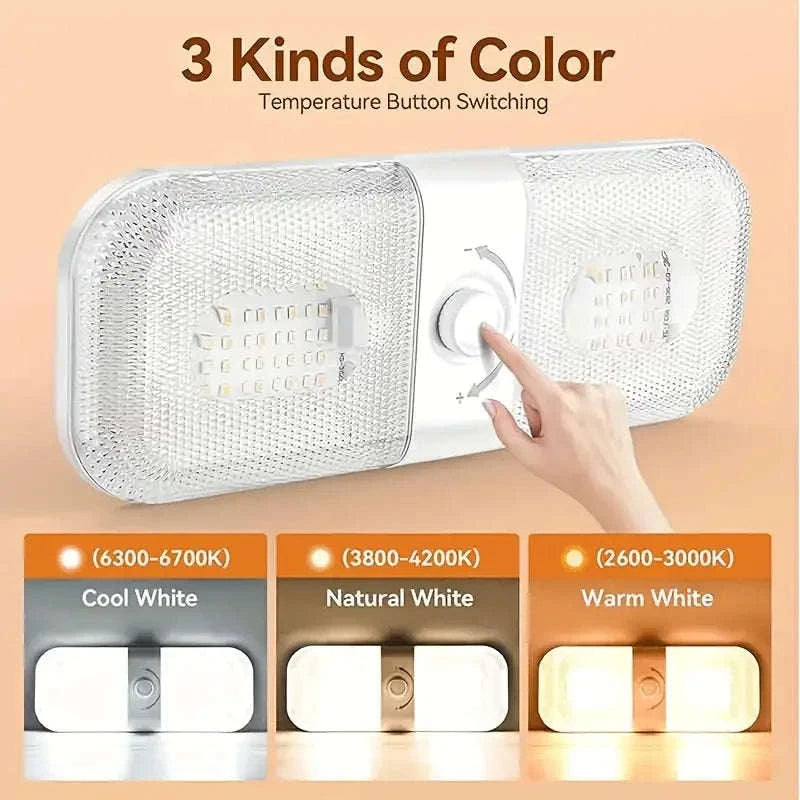 120 LED Car Interior Reading Light 3 Color Dimming 12V/24V-3395-1
