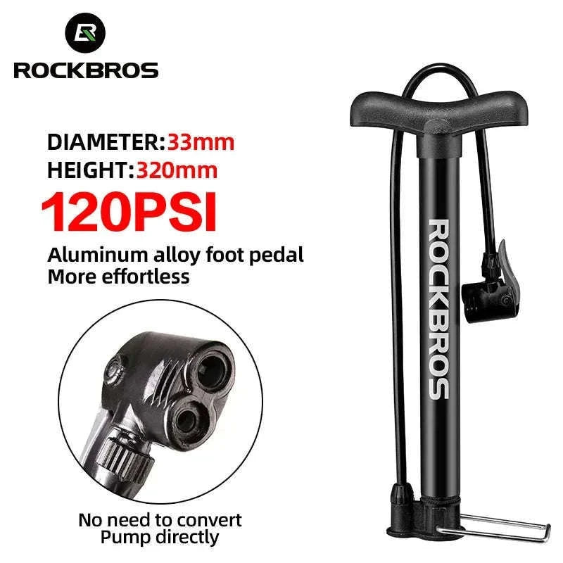 120 PSI Bike Pump with Alloy Cylinder for Presta & Schrader Valves-A320