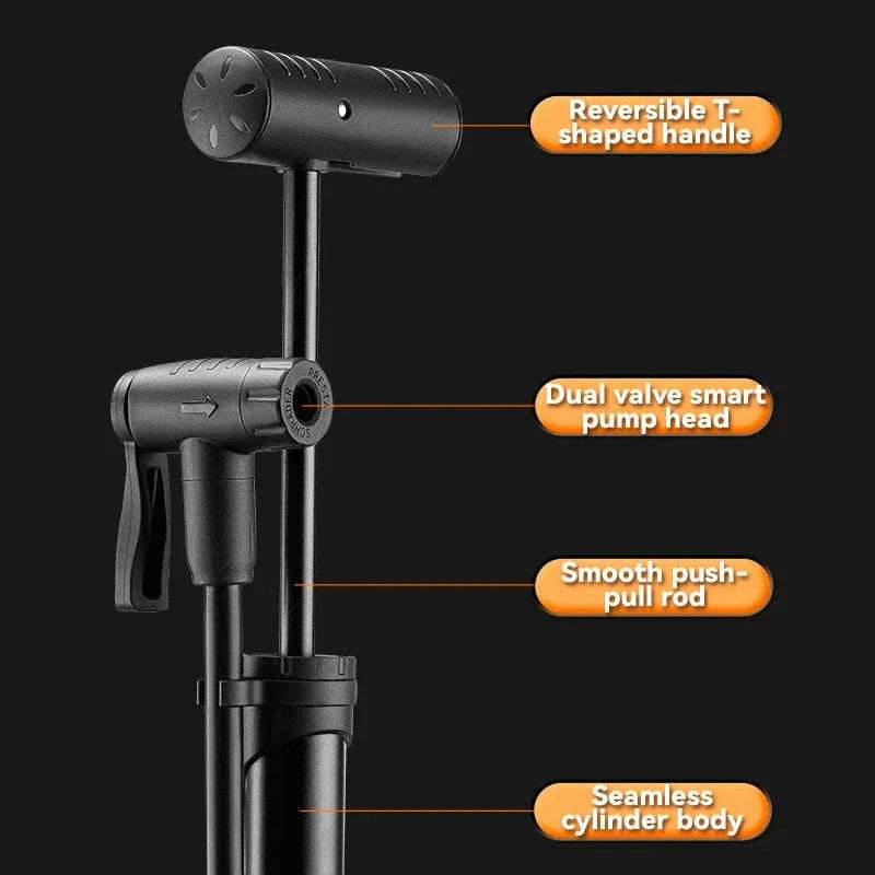 120 PSI Manual Bike Pump with Gauge, Presta Schrader-42310006001