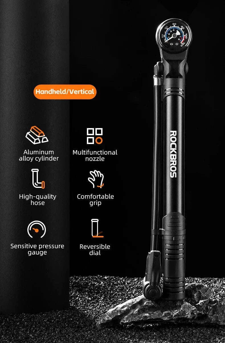 120 PSI Manual Bike Pump with Gauge, Presta Schrader-42310006001