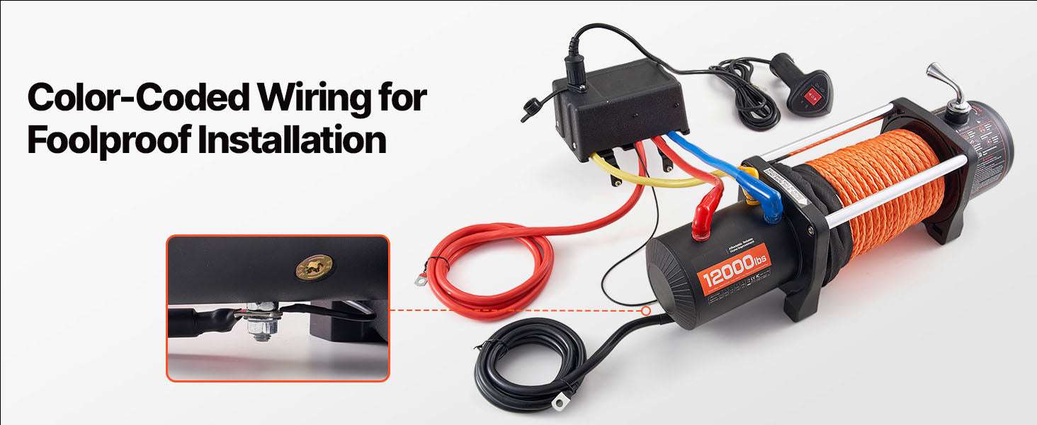 12000 lbs Wireless Electric Winch with Synthetic Rope for Off-Road Recovery-12000 lbs / United States
