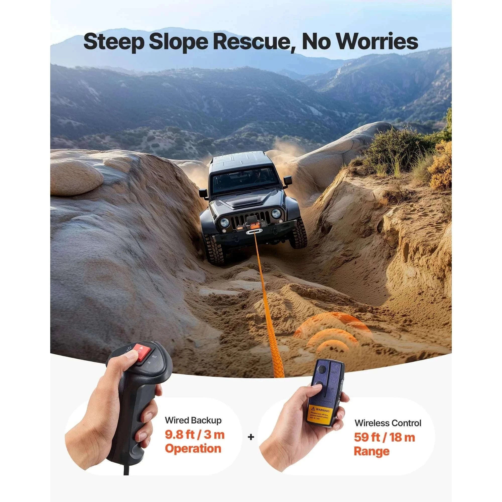 12000 lbs Wireless Electric Winch with Synthetic Rope for Off-Road Recovery-12000 lbs / United States