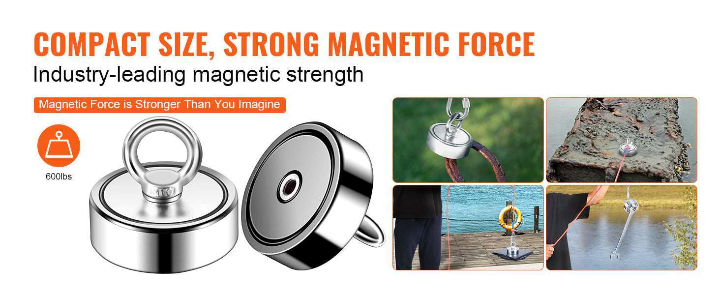 1200lb Double-Sided Magnet Fishing Kit with 65FT Rope-spain