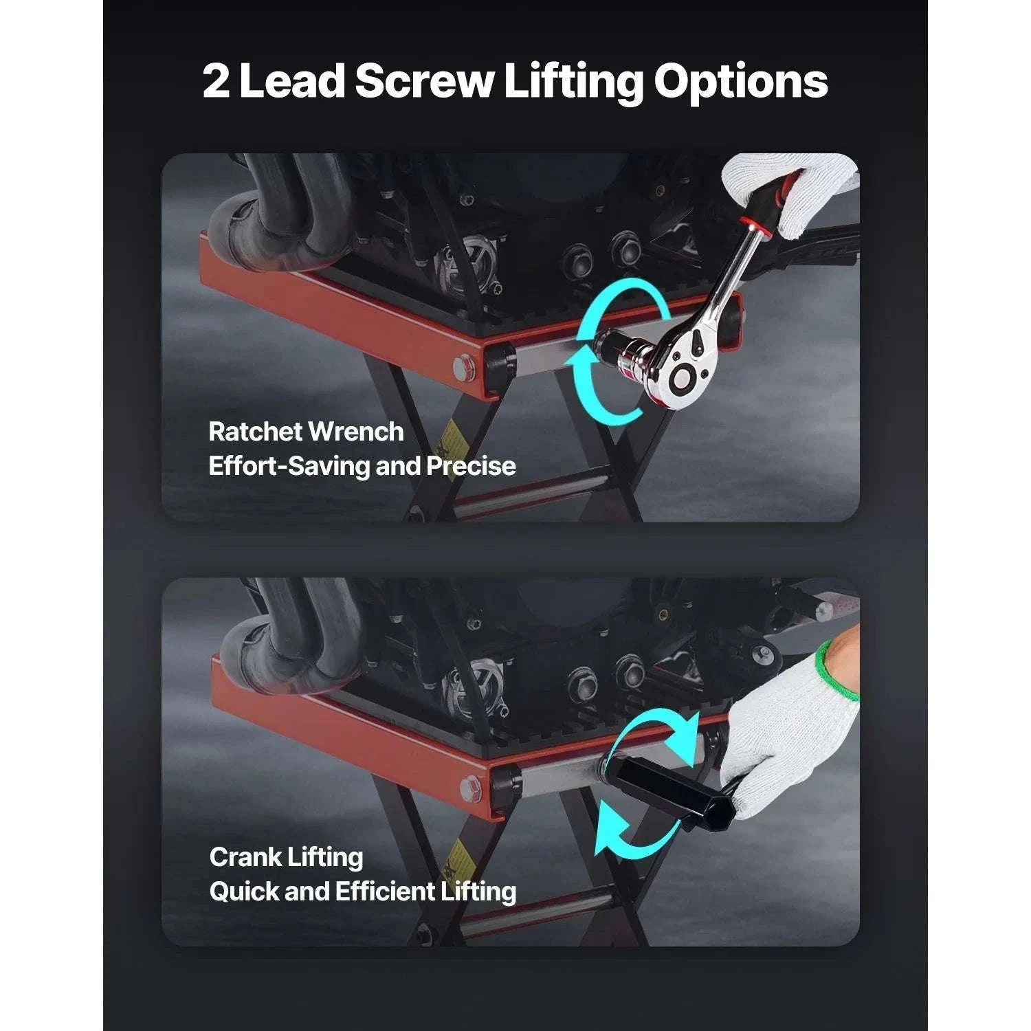 1200lbs Motorcycle Lift Jack Wide Deck Scissor Stand for ATV & Dirt Bikes-1200lbs / Poland