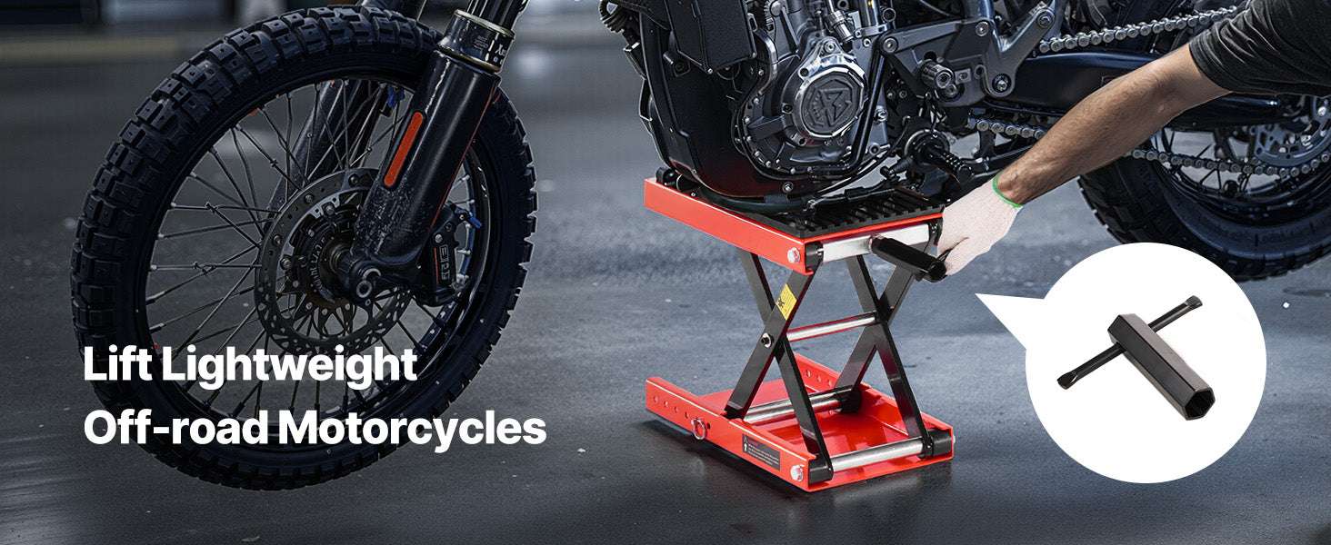 1200lbs Motorcycle Lift Jack Wide Deck Scissor Stand for ATV & Dirt Bikes-1200lbs / Poland