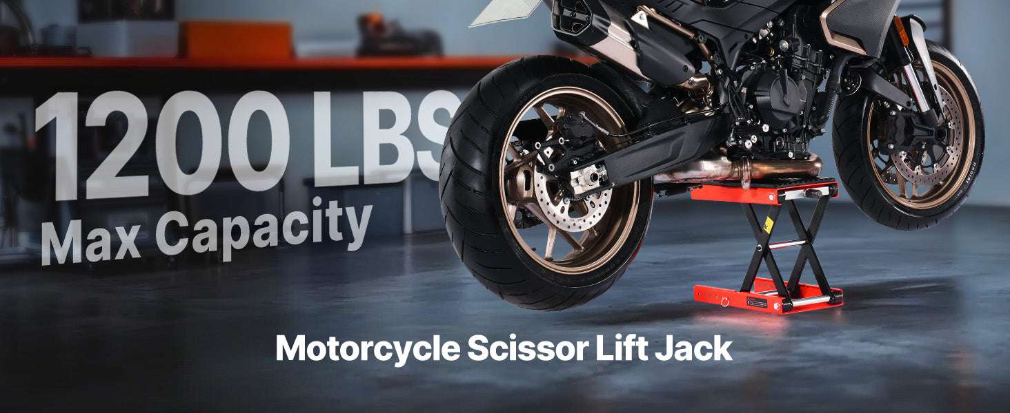 1200lbs Motorcycle Lift Jack Wide Deck Scissor Stand for ATV & Dirt Bikes-1200lbs / Poland