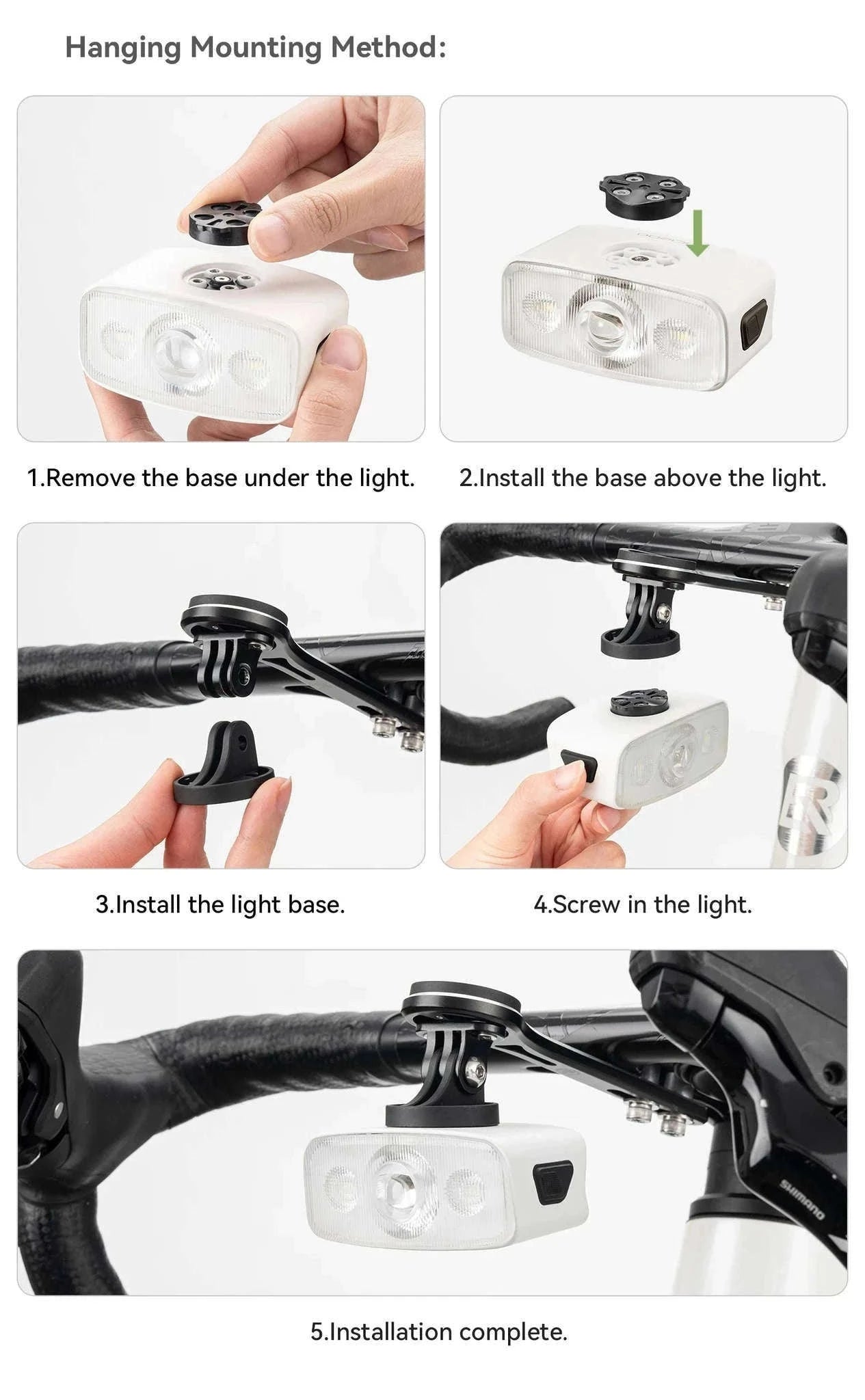 1200LM Bike Headlight USB Rechargeable IPX6 Waterproof Front Light-QC1200-white