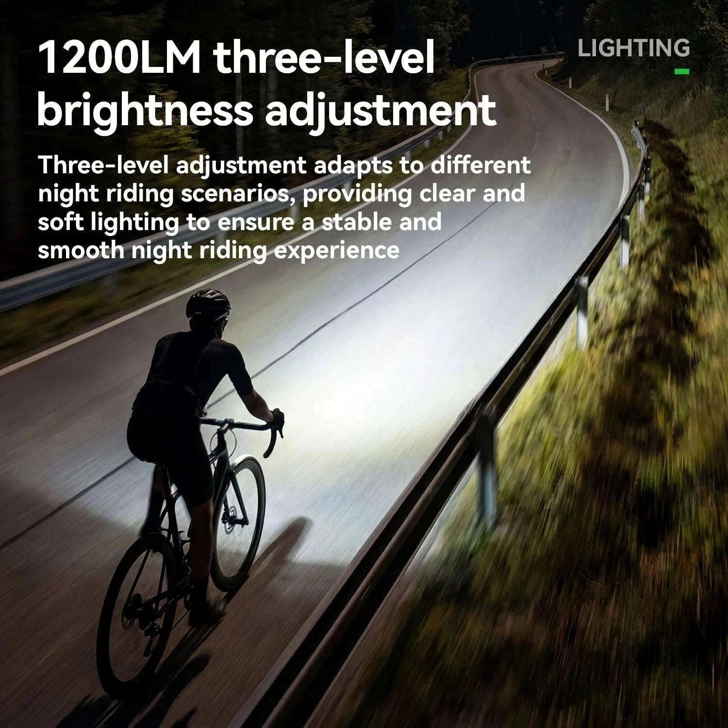 1200LM Bike Headlight USB Rechargeable IPX6 Waterproof Front Light-QC1200-white