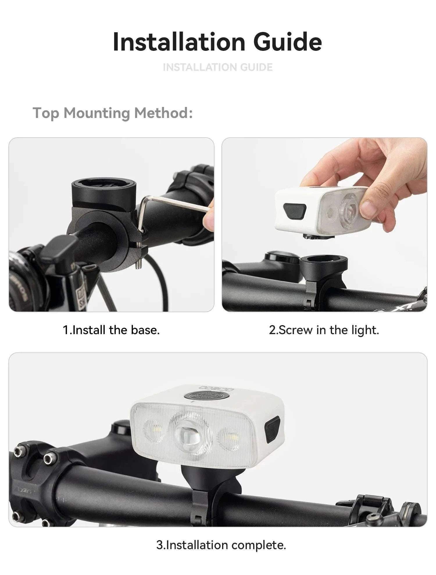 1200LM Bike Headlight USB Rechargeable IPX6 Waterproof Front Light-QC1200-white