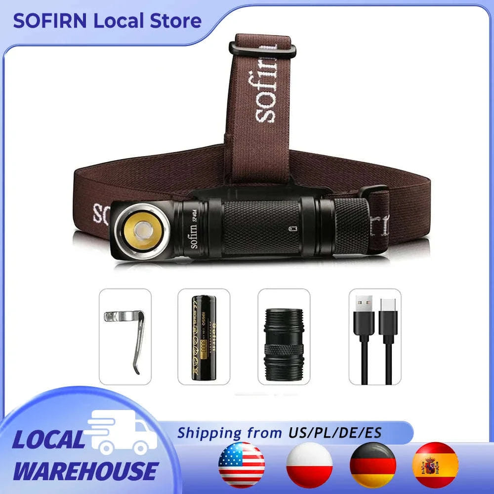 1200lm Rechargeable LED Headlamp with Magnetic Tail Cap-5000K / Poland