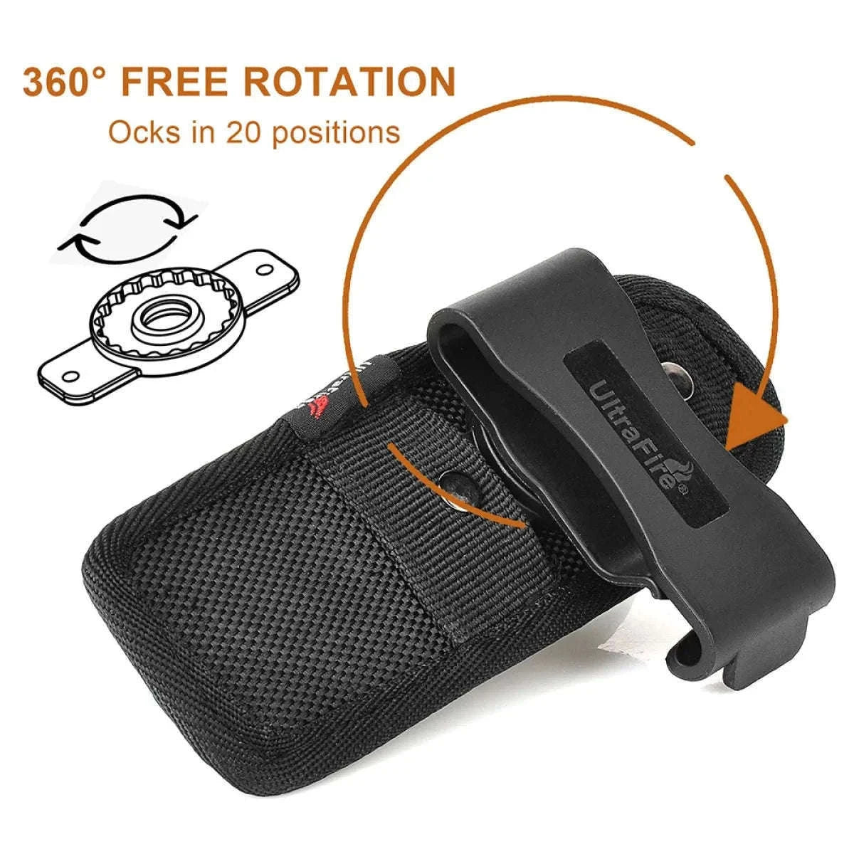 1200LM Tactical LED Flashlight with Holster, Rechargeable Battery Kit-PACKAGE B
