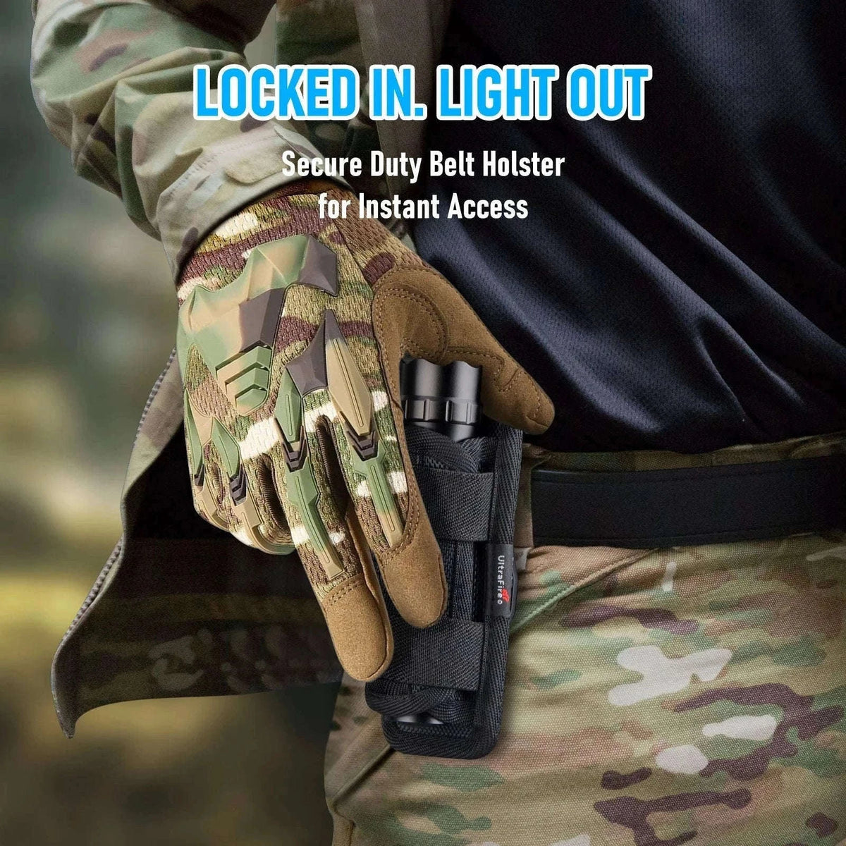 1200LM Tactical LED Flashlight with Holster, Rechargeable Battery Kit-PACKAGE B