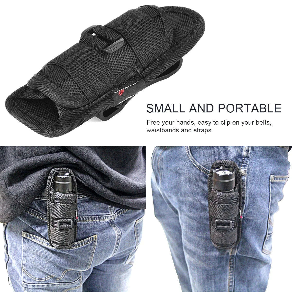 1200LM Tactical LED Flashlight with Holster, Rechargeable Battery Kit-PACKAGE B