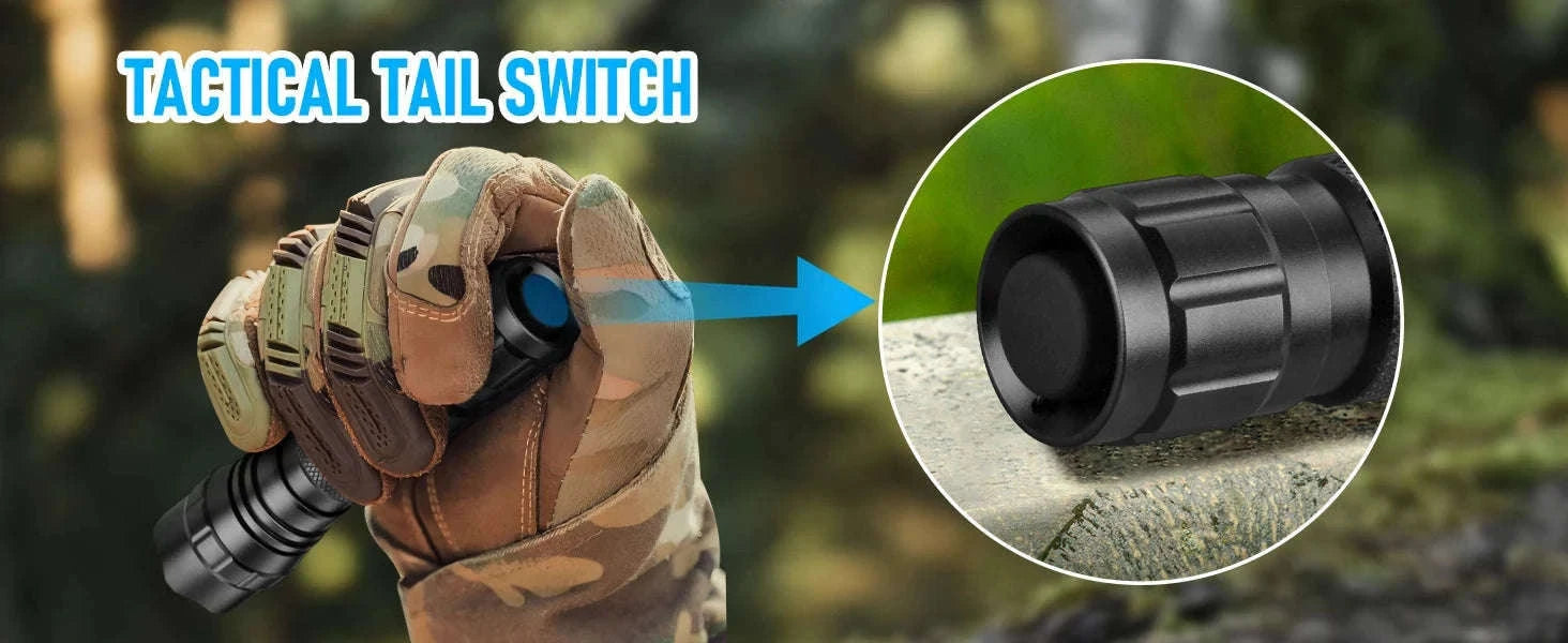 1200LM Tactical LED Flashlight with Holster, Rechargeable Battery Kit-PACKAGE B