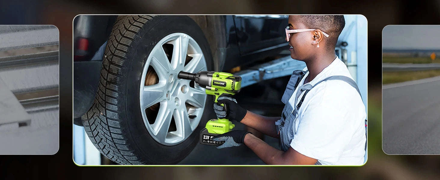 1200Nm 1/2 Inch Cordless Impact Wrench with 2 x 4.0Ah Batteries-Tool Only / United States