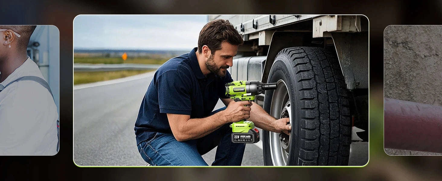 1200Nm 1/2 Inch Cordless Impact Wrench with 2 x 4.0Ah Batteries-Tool Only / United States