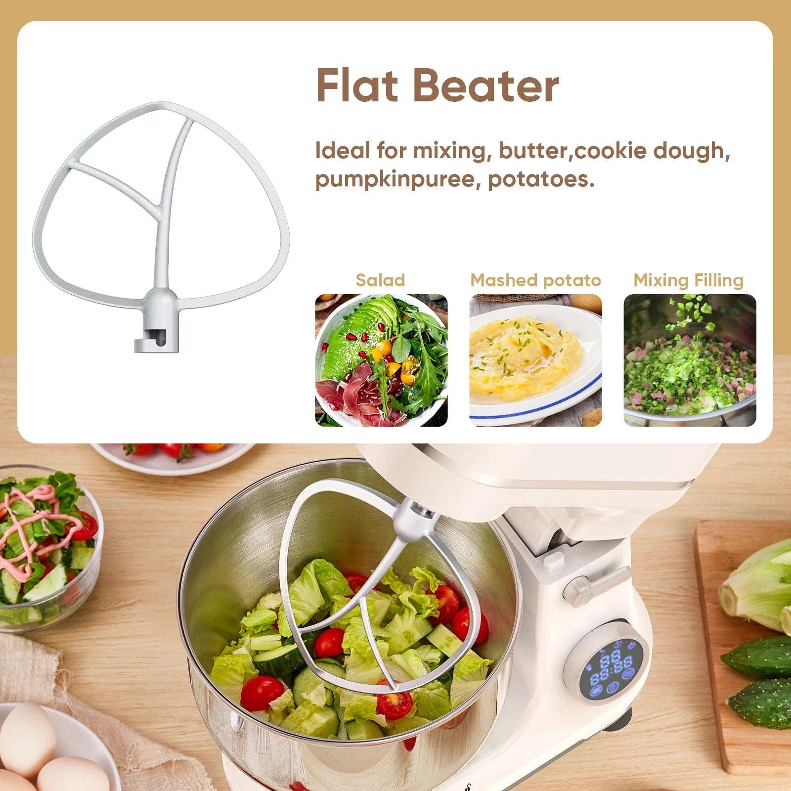 1200W 11-Speed Stand Mixer with 5L Bowl-BM602E  WHITE / EU / france