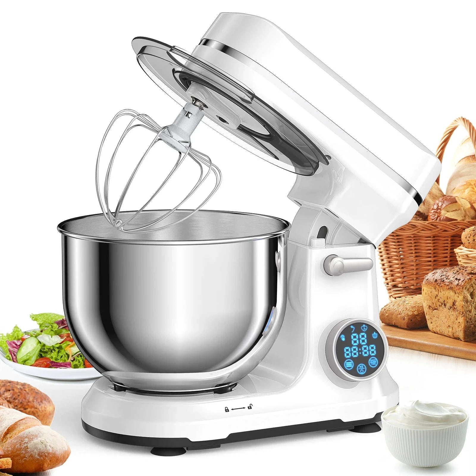 1200W 11-Speed Stand Mixer with 5L Bowl-BM602E  WHITE / EU / france