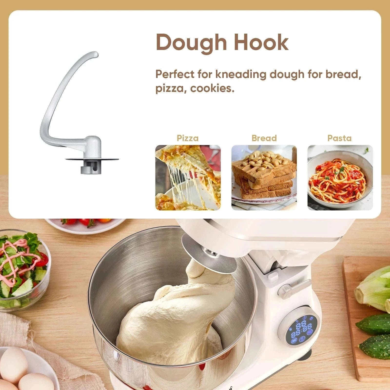 1200W 11-Speed Stand Mixer with 5L Bowl-BM602E  WHITE / EU / france