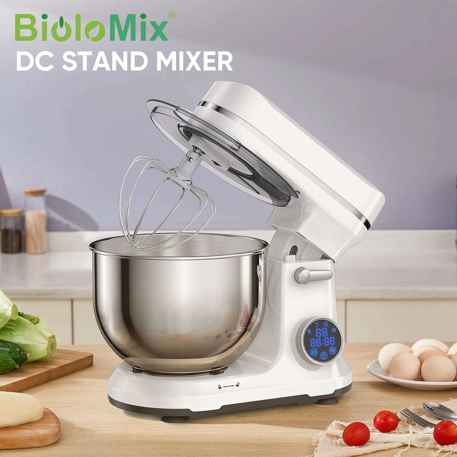 1200W 11-Speed Stand Mixer with 5L Bowl-BM602E  WHITE / EU / france