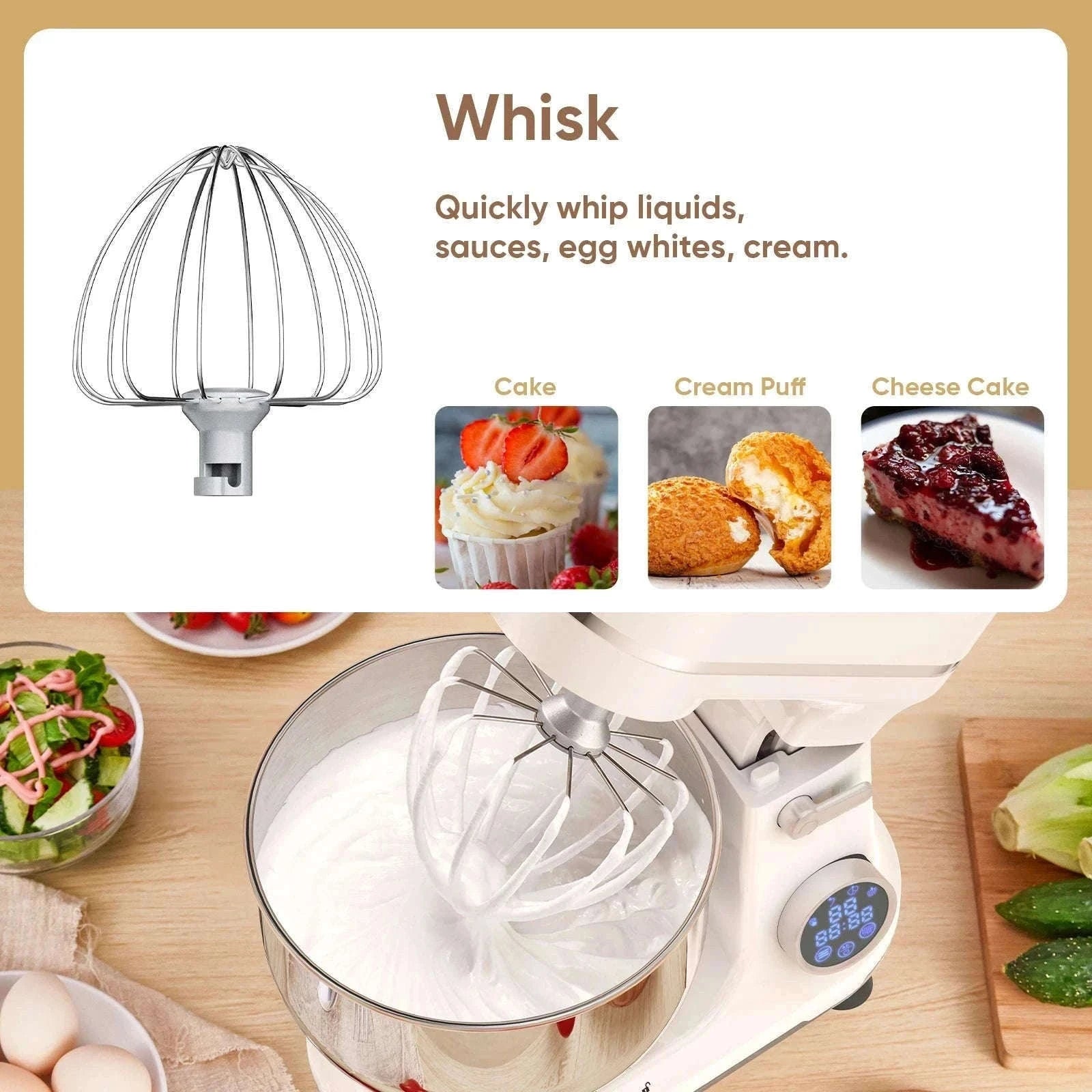 1200W 11-Speed Stand Mixer with 5L Bowl-BM602E  WHITE / EU / france