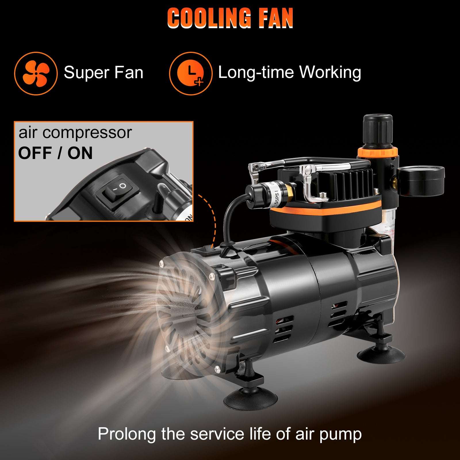 120W Dual-Action Airbrush Kit with Compressor for Art, Nails & DIY-spain