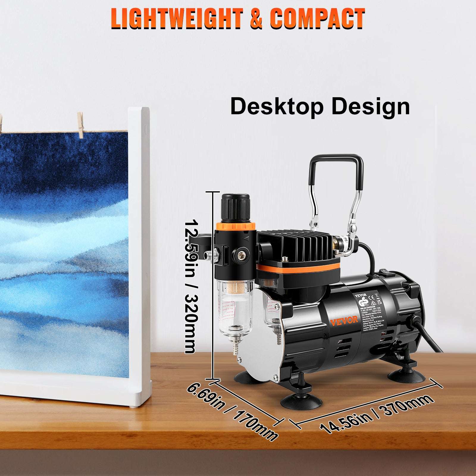 120W Dual-Action Airbrush Kit with Compressor for Art, Nails & DIY-spain