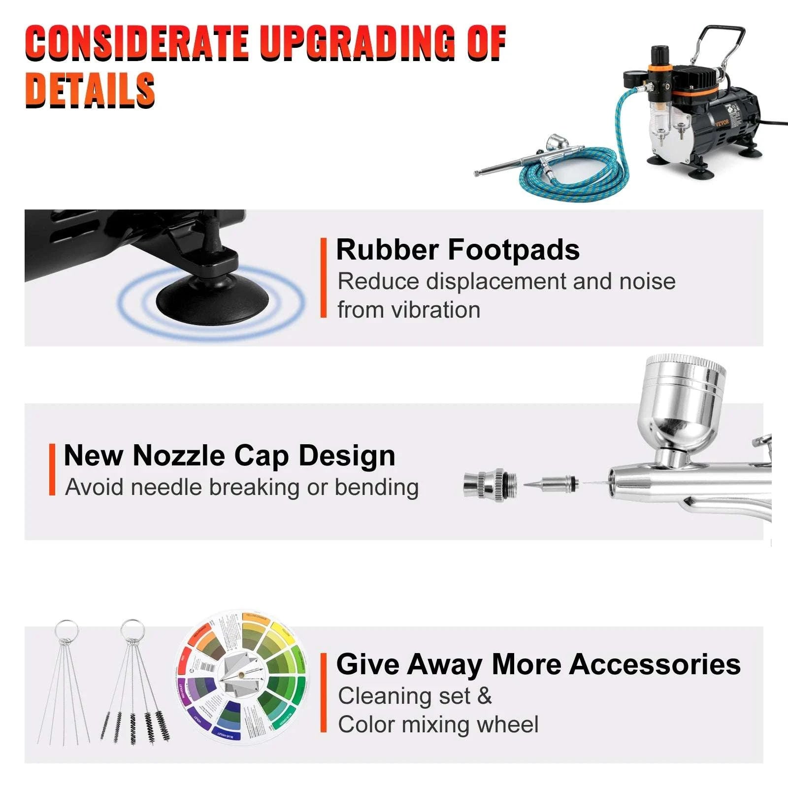 120W Dual-Action Airbrush Kit with Compressor for Art, Nails & DIY-spain