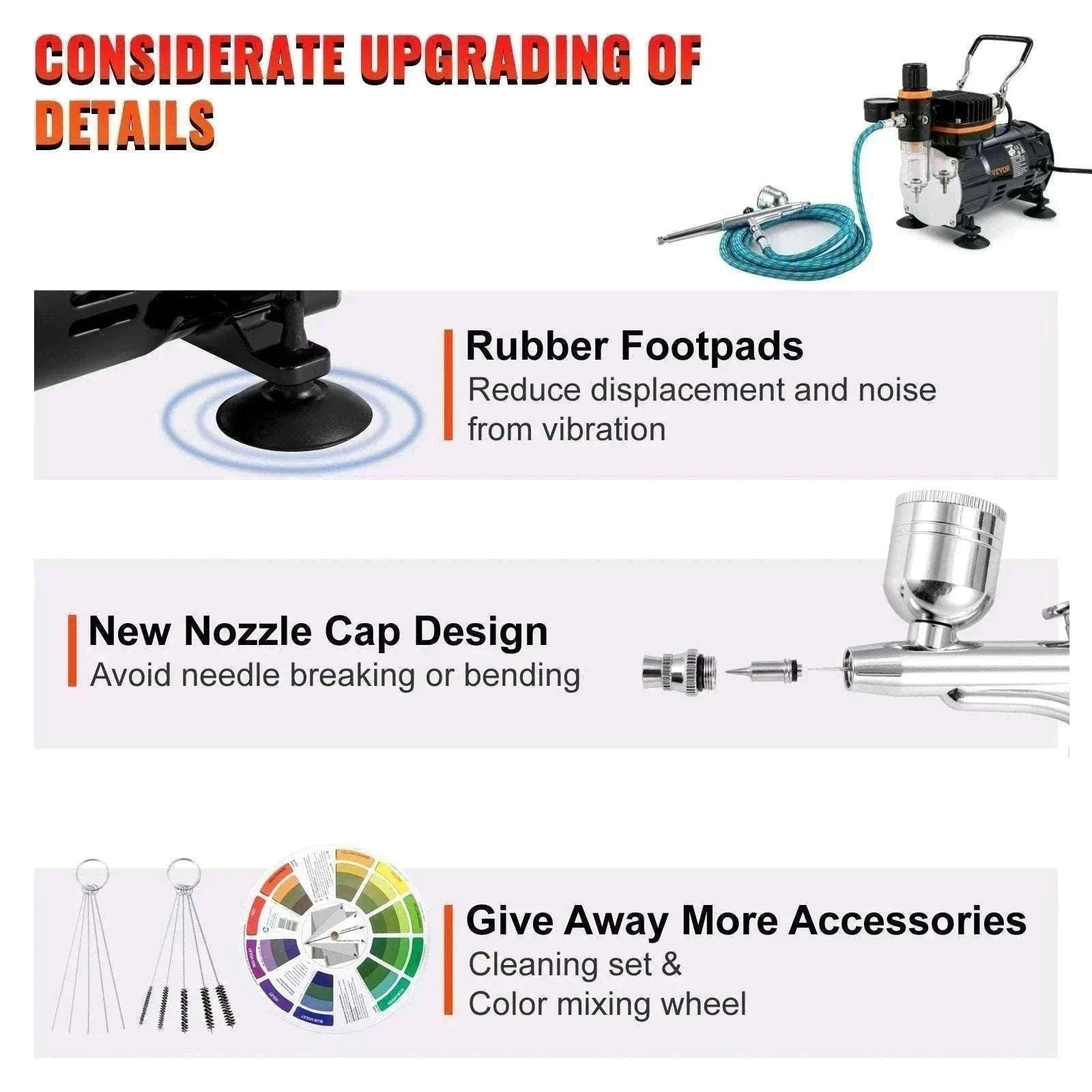120W Dual-Action Airbrush Kit with Compressor for Art, Nails & DIY-spain