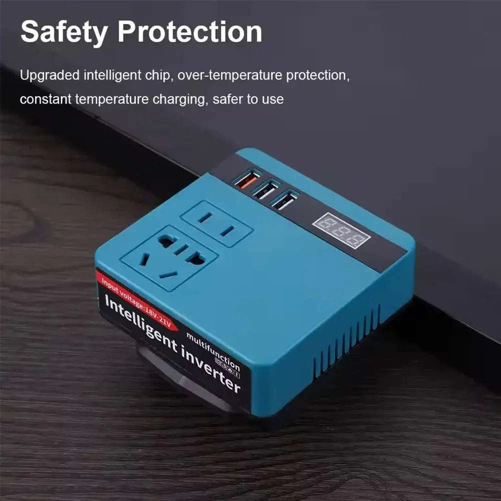 120W Electric Tool Battery Inverter DC 18V-21V to AC 220V-YELLOW