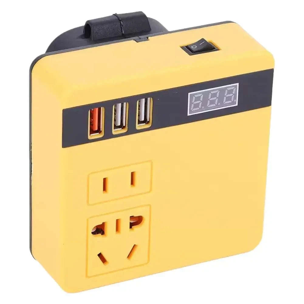 120W Electric Tool Battery Inverter DC 18V-21V to AC 220V-YELLOW
