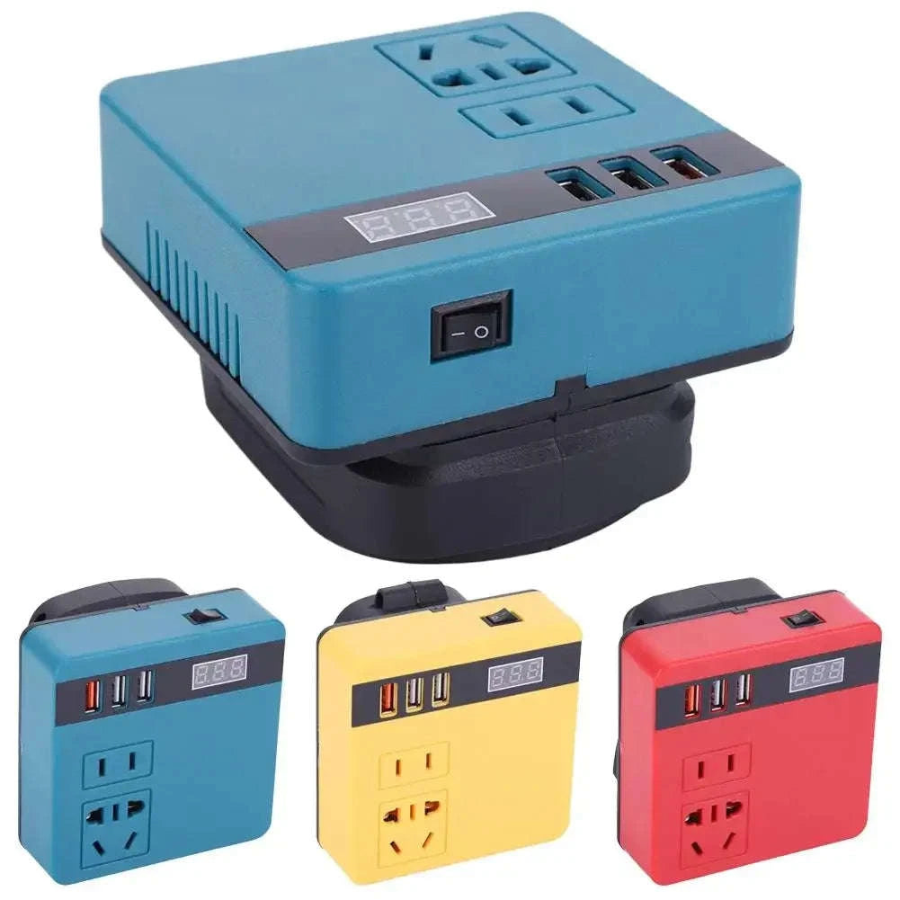 120W Electric Tool Battery Inverter DC 18V-21V to AC 220V-YELLOW