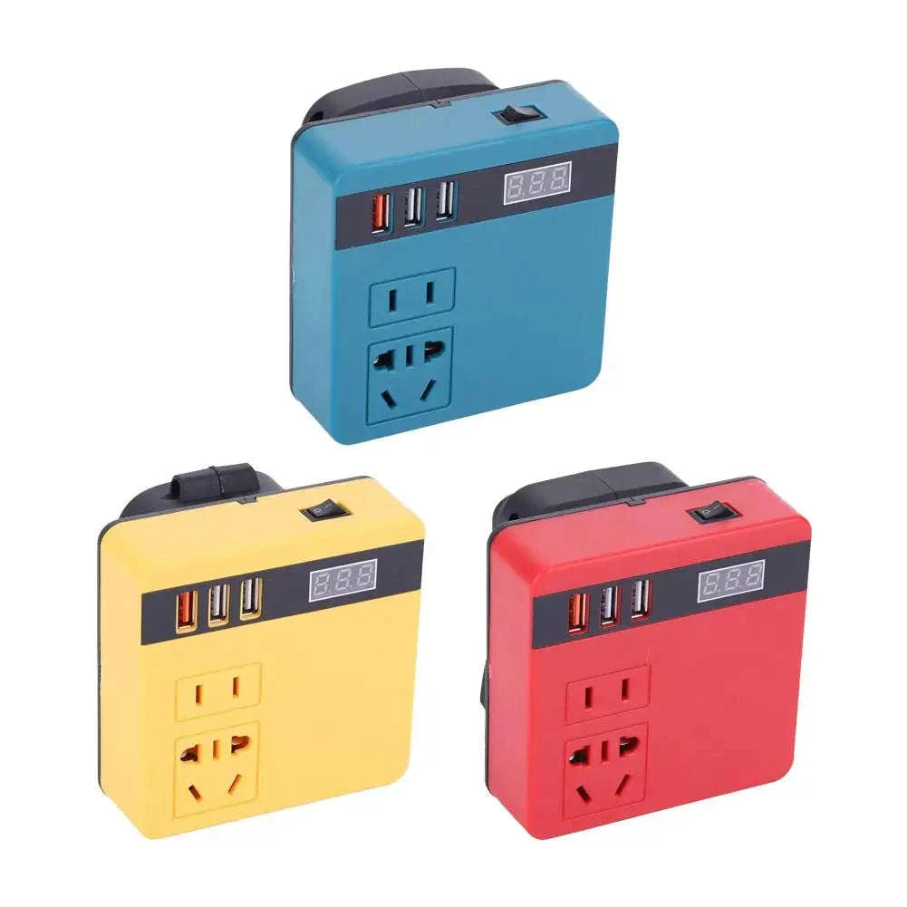 120W Electric Tool Battery Inverter DC 18V-21V to AC 220V-YELLOW