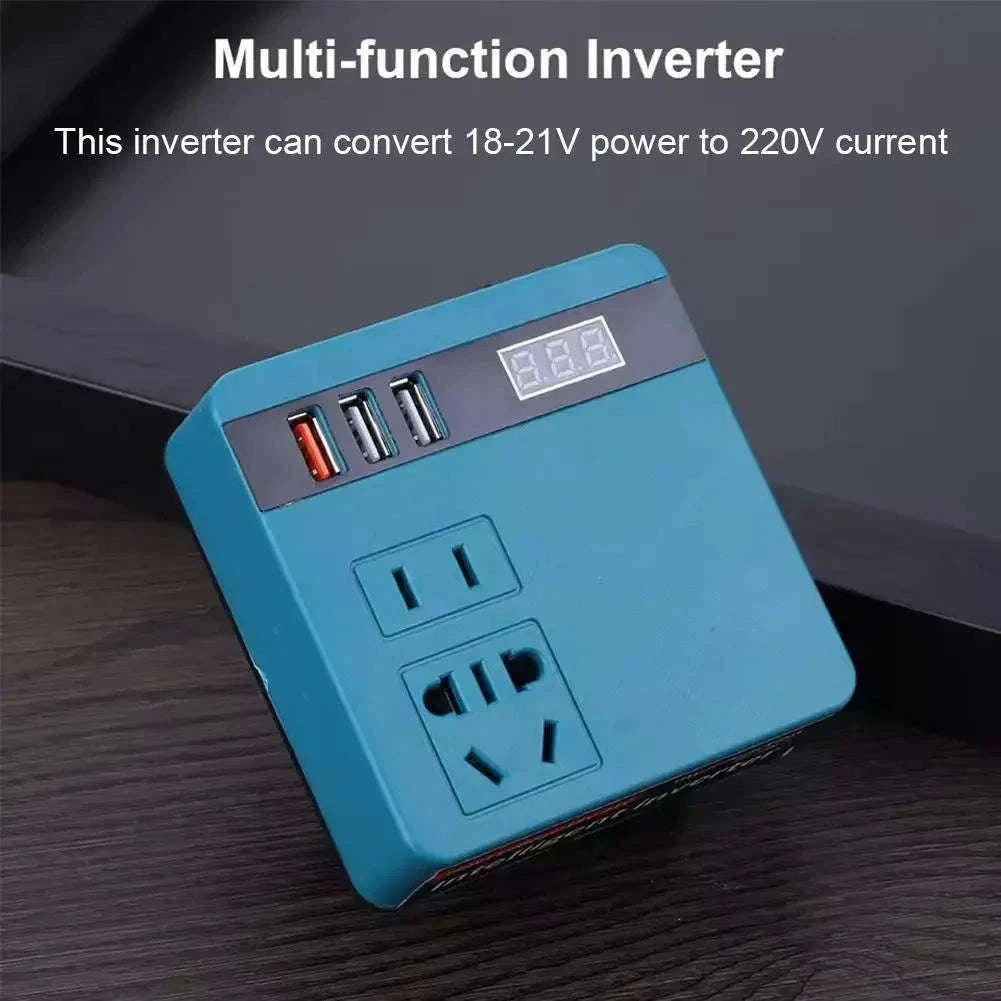 120W Electric Tool Battery Inverter DC 18V-21V to AC 220V-YELLOW