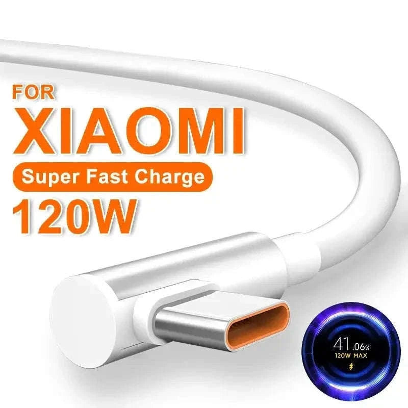120W Fast Charger Cable for Xiaomi and Redmi Phones-WHITE / 1m