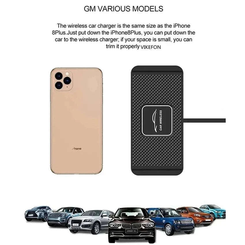 120W Wireless Car Charger Silicone Pad Stand for Fast Charging-With QC3.0 Charger