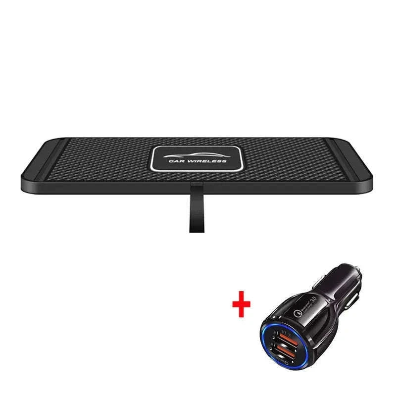 120W Wireless Car Charger Silicone Pad Stand for Fast Charging-With QC3.0 Charger