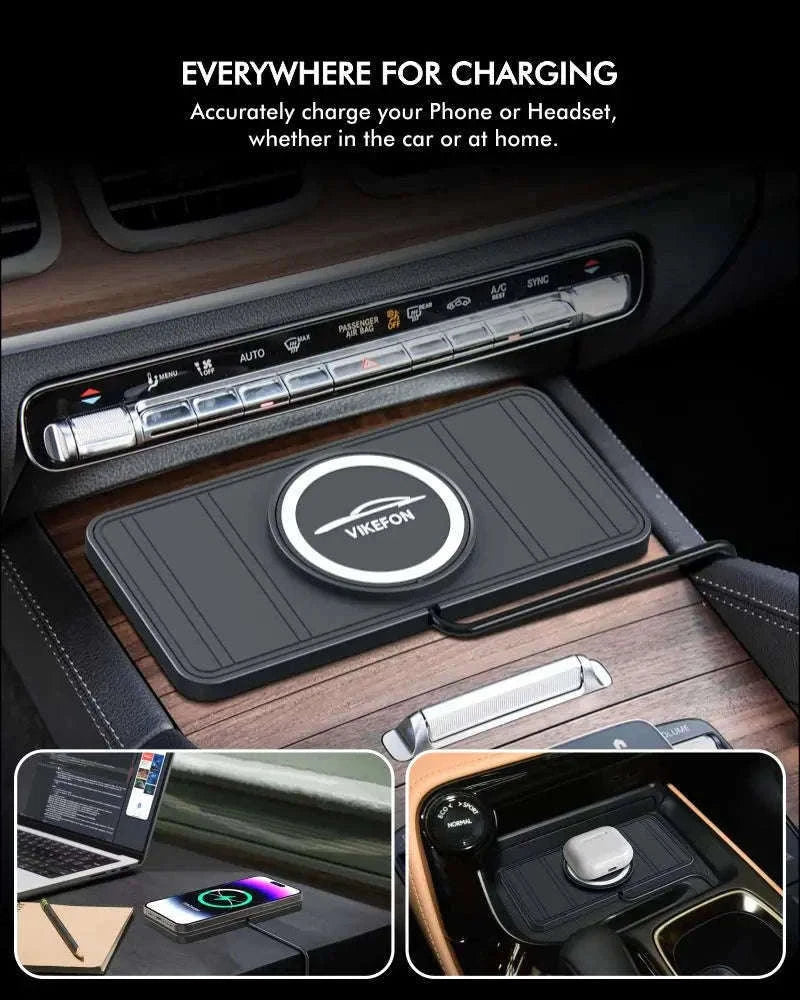 120W Wireless Car Charger Silicone Pad Stand for Fast Charging-With QC3.0 Charger