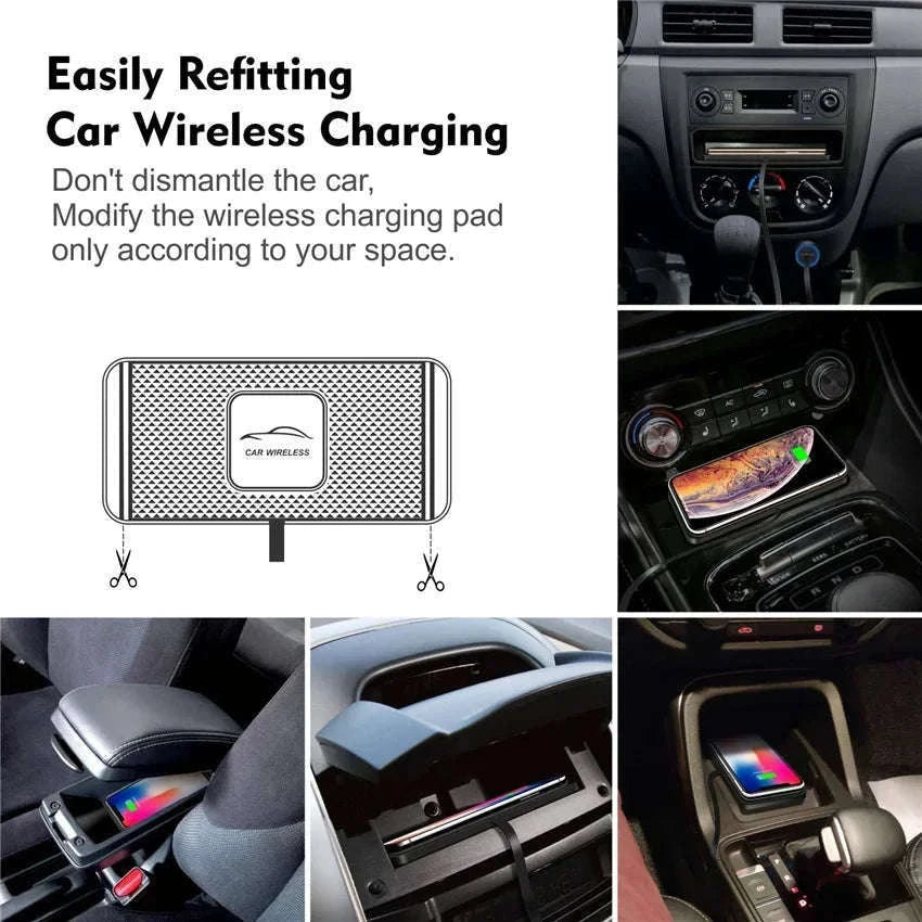 120W Wireless Car Charger Silicone Pad Stand for Fast Charging-With QC3.0 Charger