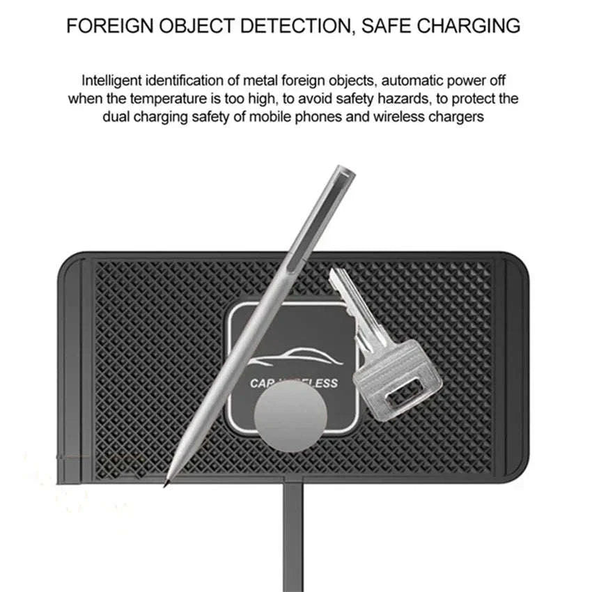 120W Wireless Car Charger Silicone Pad Stand-With QC3.0 Charger