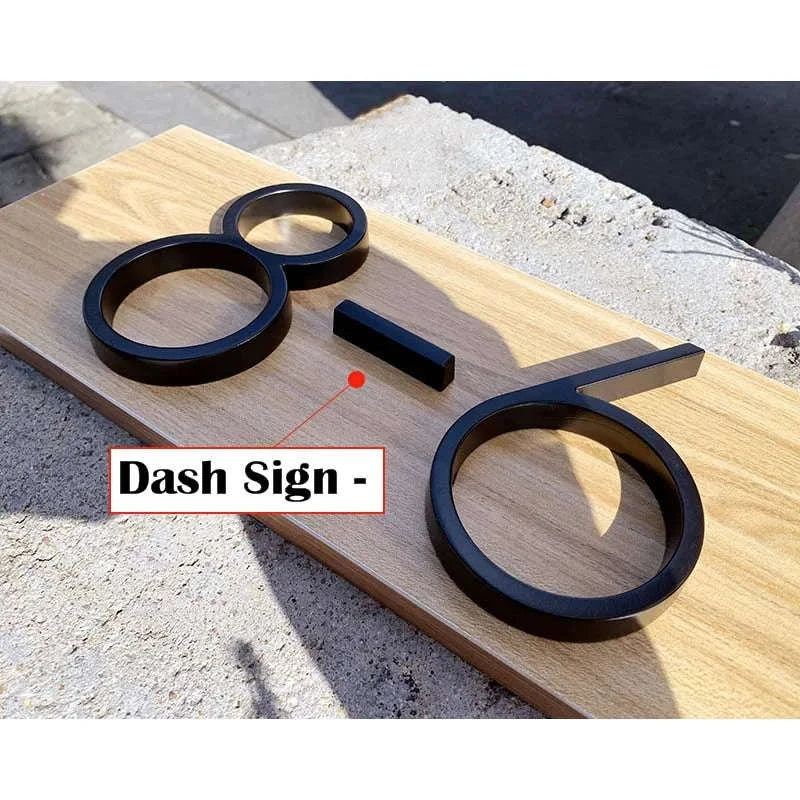 125mm Black Outdoor House Number Sign-9
