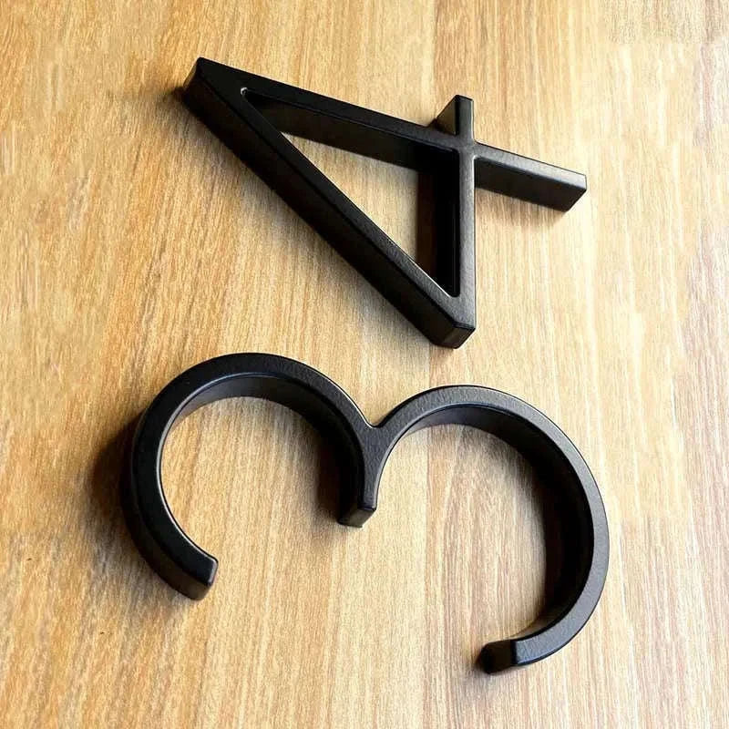 125mm Black Outdoor House Number Sign in Zinc Alloy-9