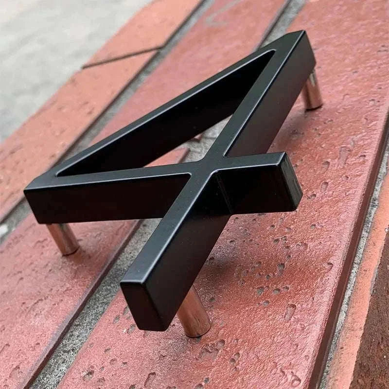 125mm Black Outdoor House Number Sign in Zinc Alloy-9