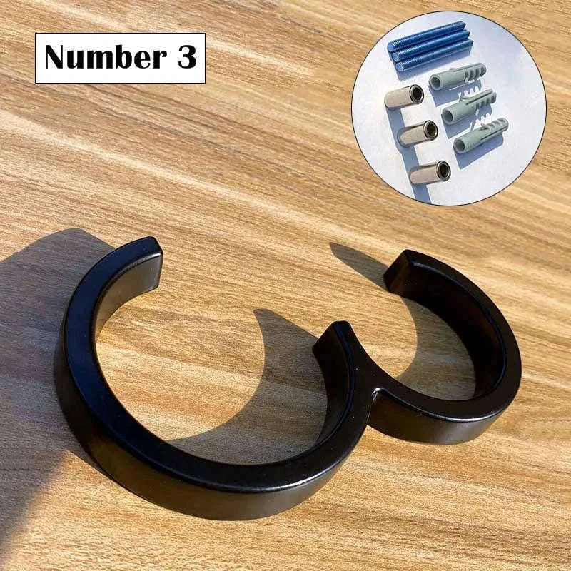 125mm Black Outdoor House Number Sign in Zinc Alloy-9