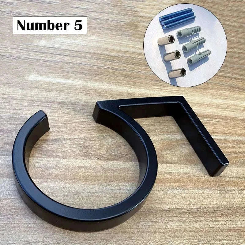 125mm Black Outdoor House Number Sign in Zinc Alloy-9