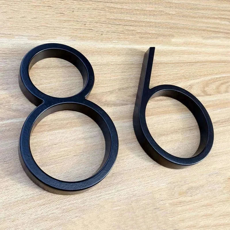 125mm Black Outdoor House Number Sign in Zinc Alloy-9